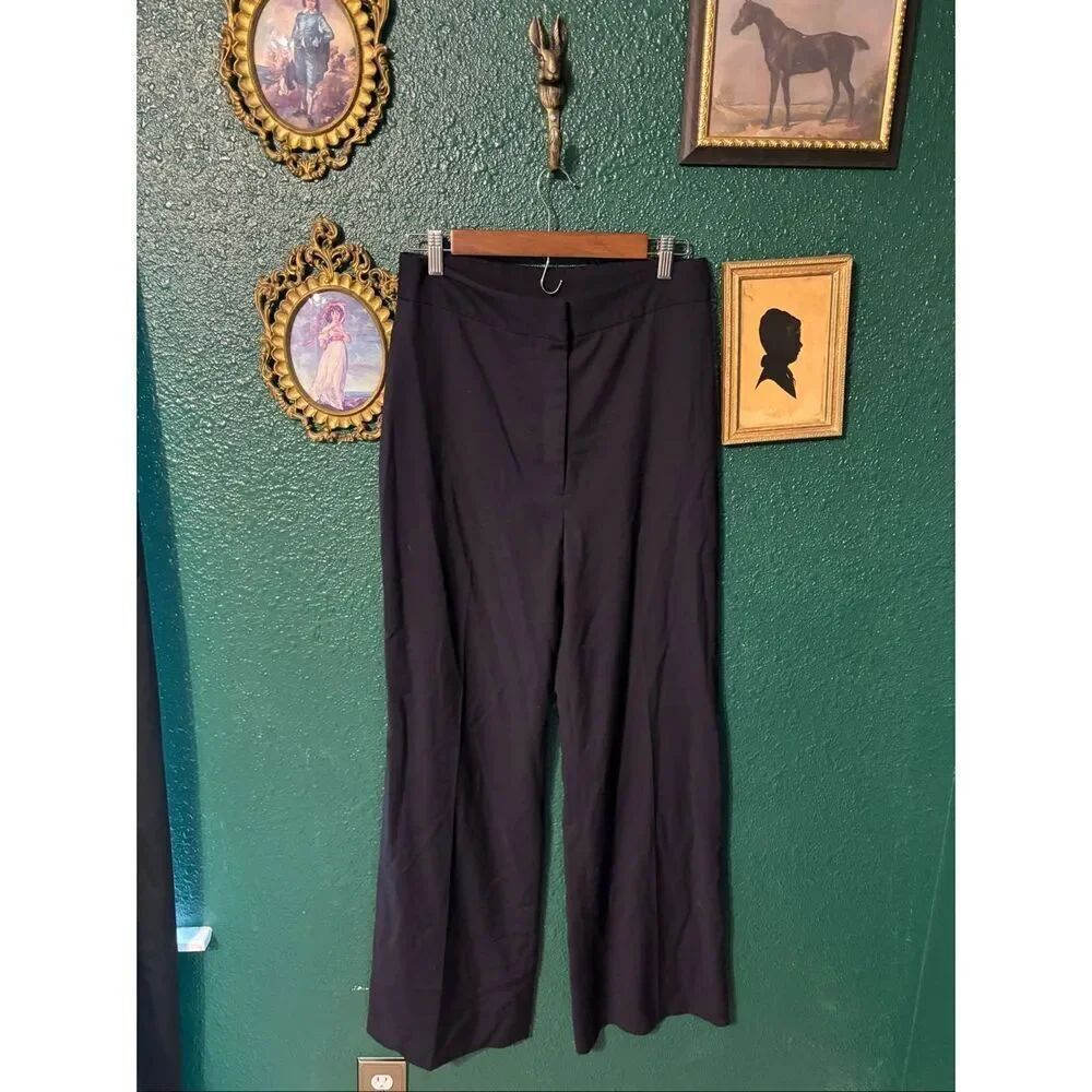 Alex Marie Women's Dark Blue Wide Leg Flowy Dress Pant Trousers Size 8